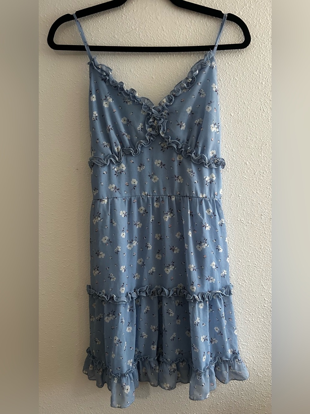 Liberty Love Powder Blue Floral Ruffle Camisole Dress